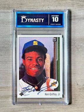 Ken Griffey Jr Signed Rookie 1989 Upper Deck #1 Gem Mint 10 Novelty Card.